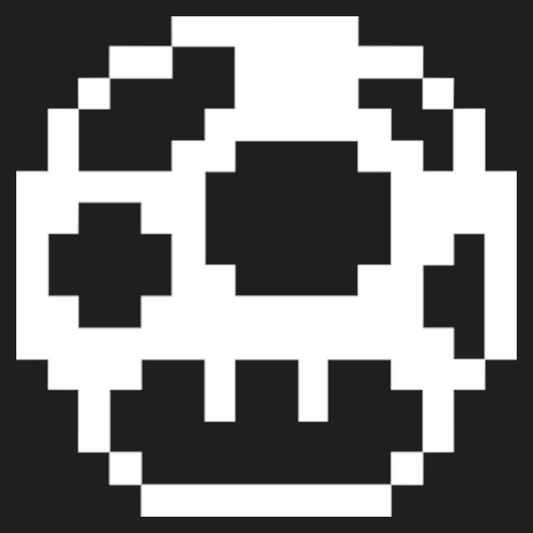 1 Up 8 Bit Weiß