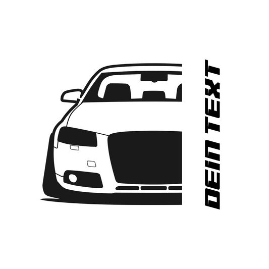 Audi A3 8P T-Shirt mit personalisierbarem Seitenschriftzug für Audi Fans