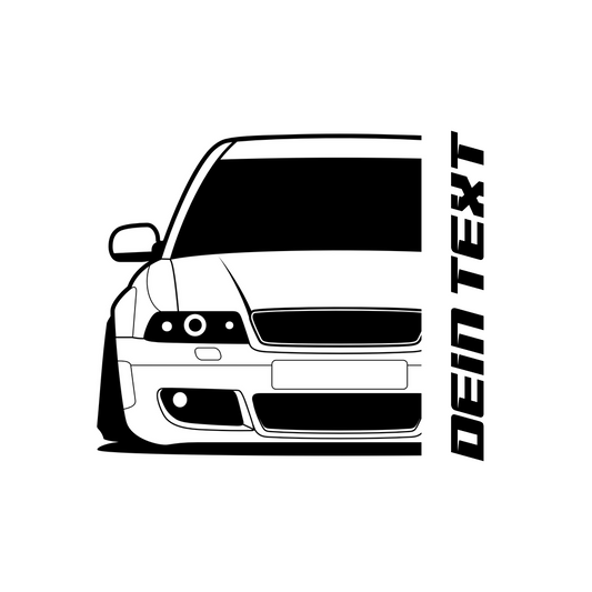2. Audi RS4 B5 T-Shirt mit personalisierbarem Seitenschriftzug für Audi Fans