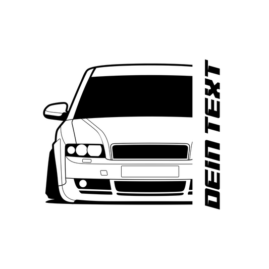 Audi A4 B6 8E T-Shirt mit personalisierbarem Seitenschriftzug für Audi Fans