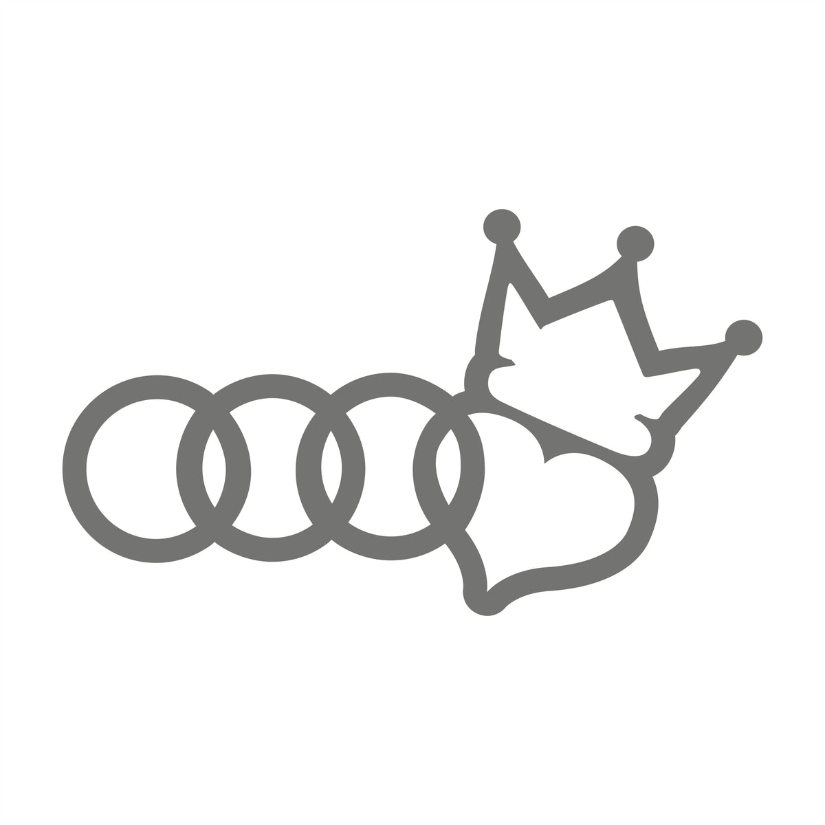 Audi Ringe love King – 17 cm Autofolie Sticker