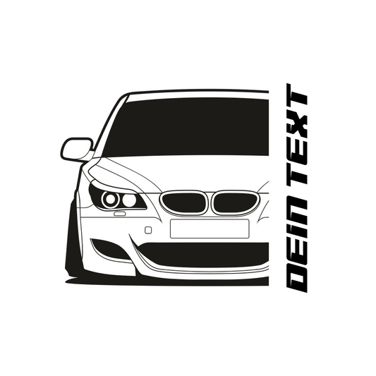 BMW M5 E60 T-Shirt mit personalisierbarem Seitenschriftzug für BMW Fans