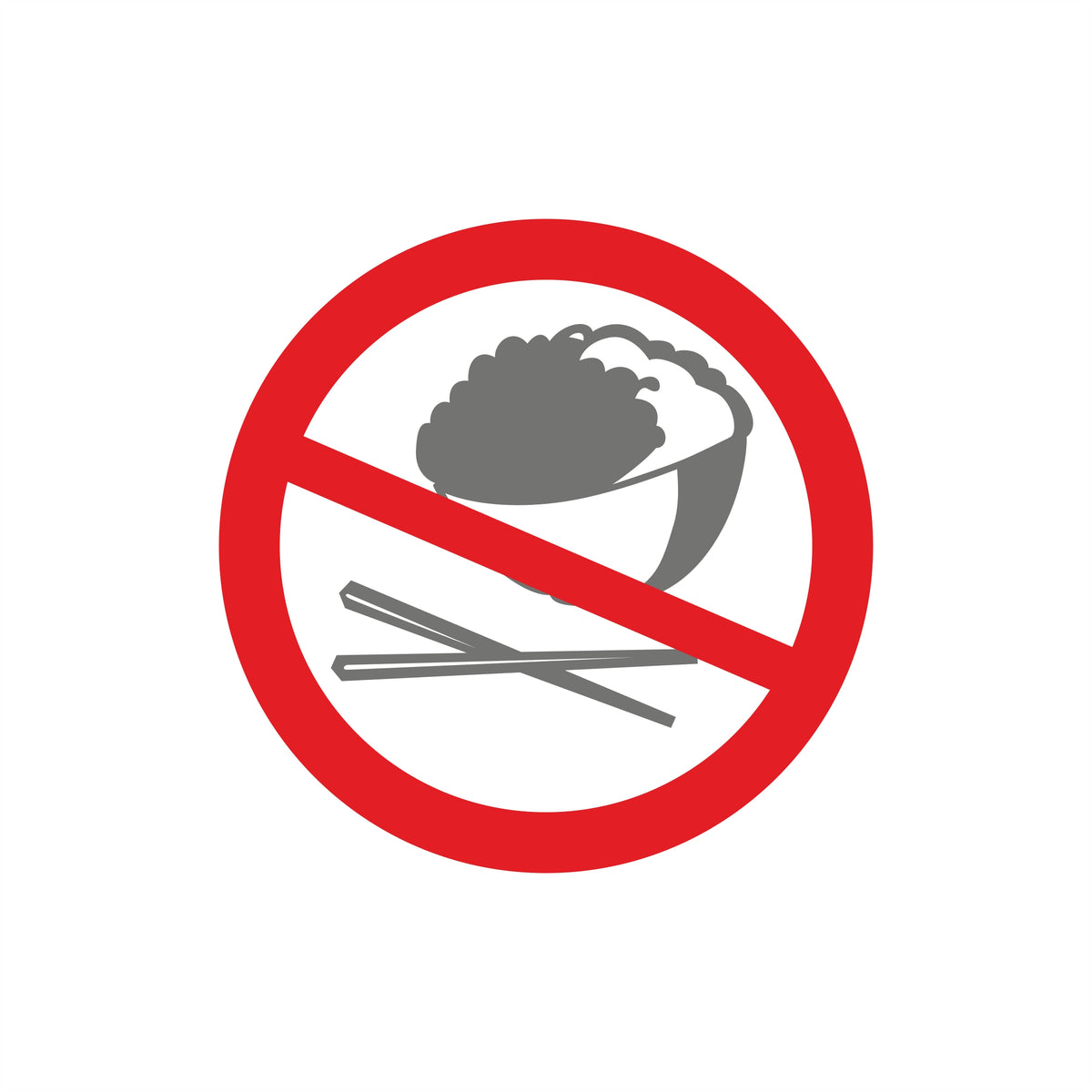 No Rice Sign 10cm Sticker