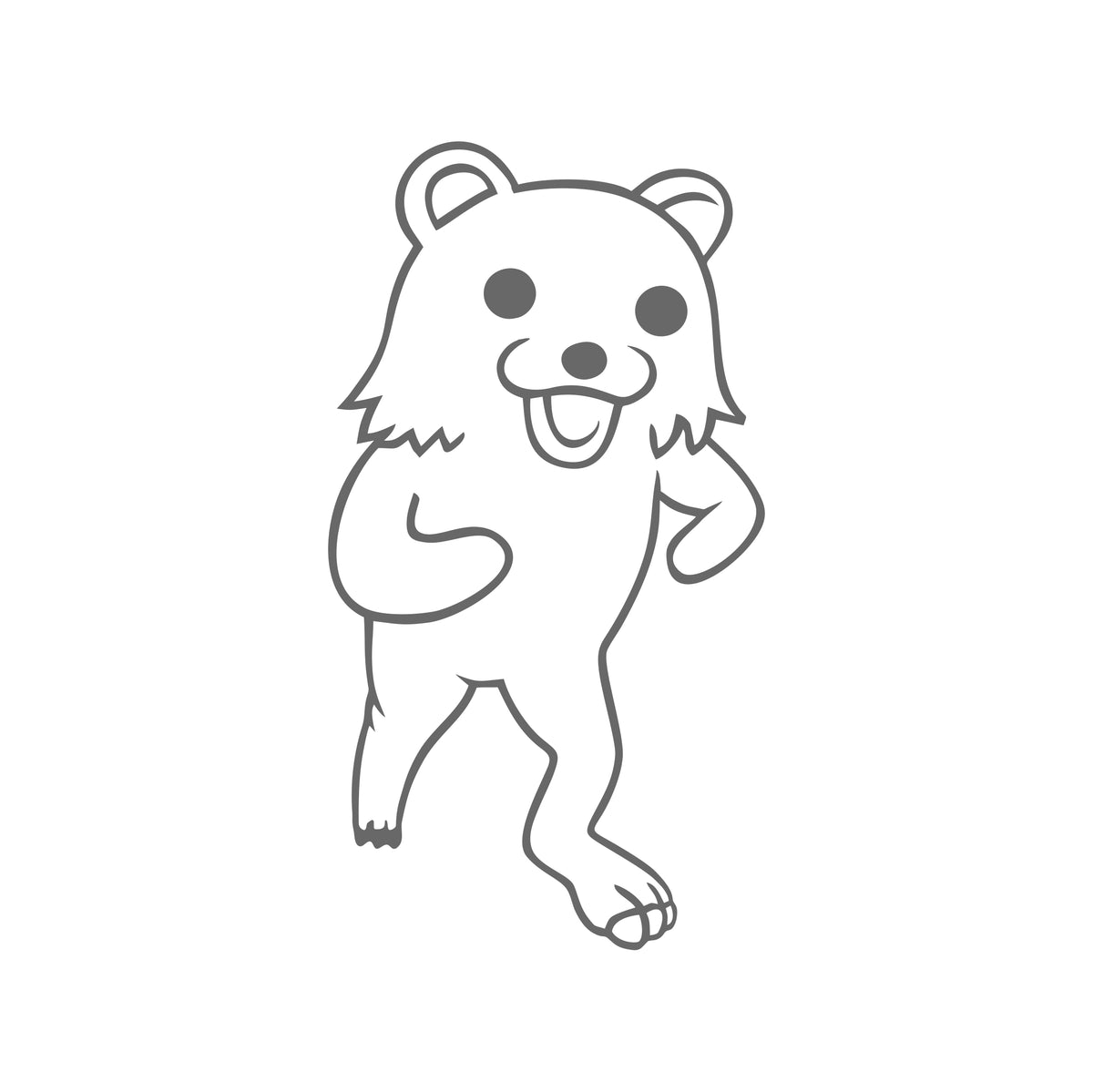 Pedobear Walking Outline