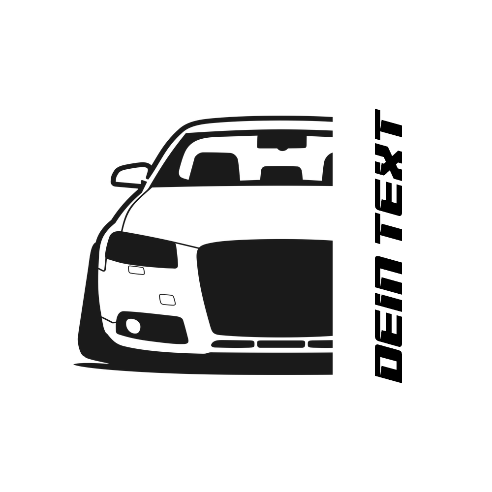 Audi A3 8P T-Shirt mit personalisierbarem Seitenschriftzug für Audi Fans