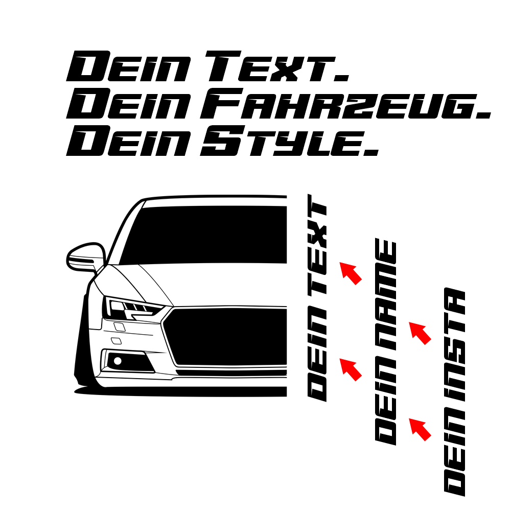 3.	Audi A4 B9 Hoodie mit individuellem Seitennamen, Car Apparel Design