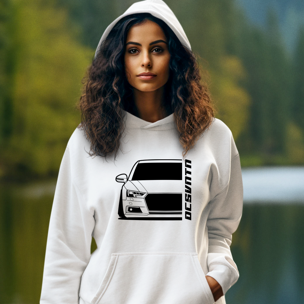 5.	Audi A4 B9 Hoodie mit Print, Auto Hoodie für Audi Fans Baujahr 2015