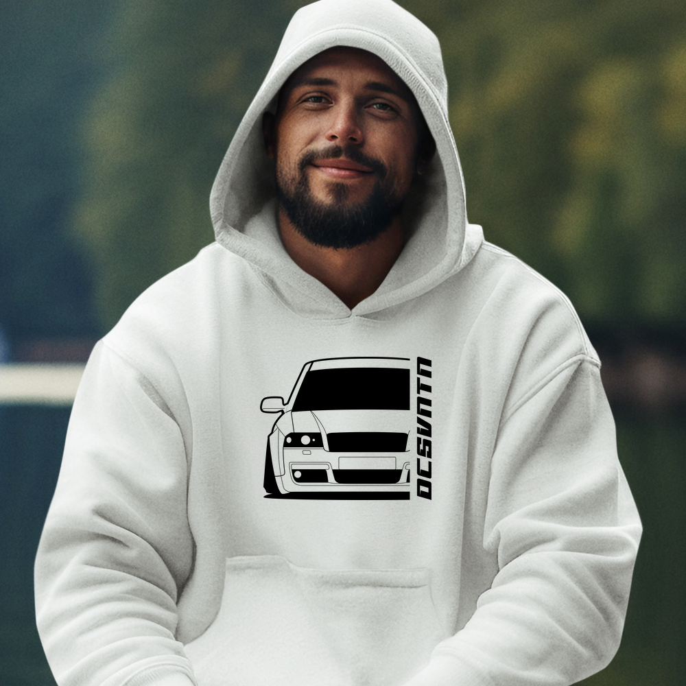 5.	Audi RS6 4B C5 Hoodie mit Print, Auto Hoodie für Audi Fans Baujahr 2002