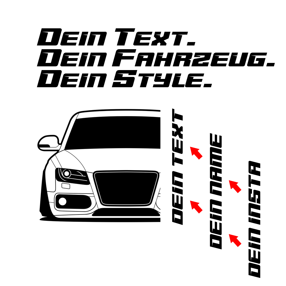 3.	Audi S5 8T Hoodie mit individuellem Seitennamen, Car Apparel Design