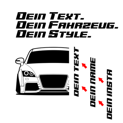 3.	Audi TT RS 8J Coupe Hoodie mit individuellem Seitennamen, Car Apparel Design