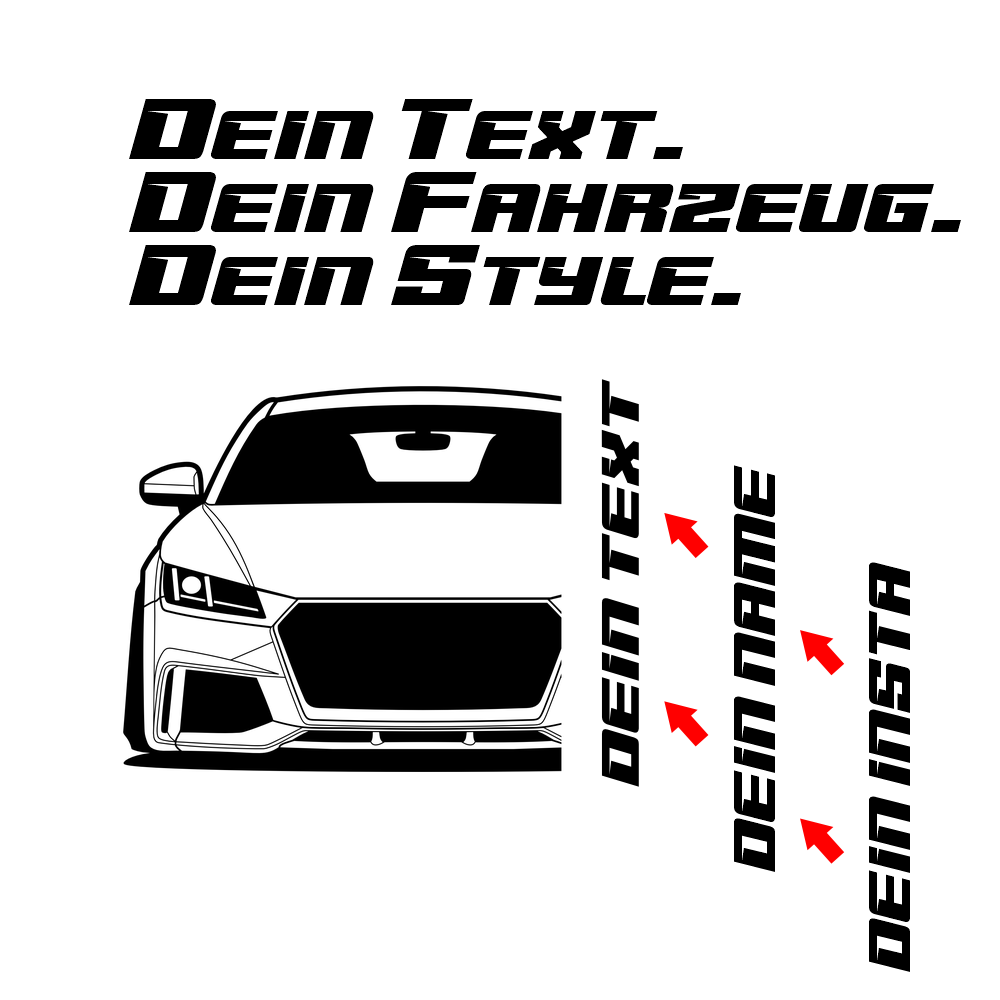 3.	Audi TT RS FV Hoodie mit individuellem Seitennamen, Car Apparel Design