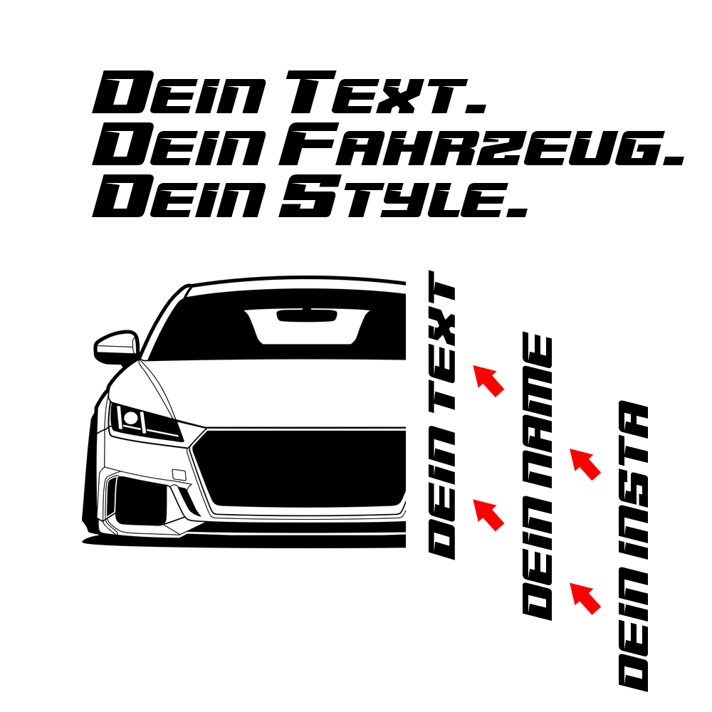 3.	Audi TT RS FL Hoodie mit individuellem Seitennamen, Car Apparel Design