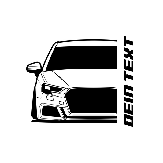 2.	Audi A3 Facelift T-Shirt mit personalisierbarem Seitenschriftzug für Audi Fans