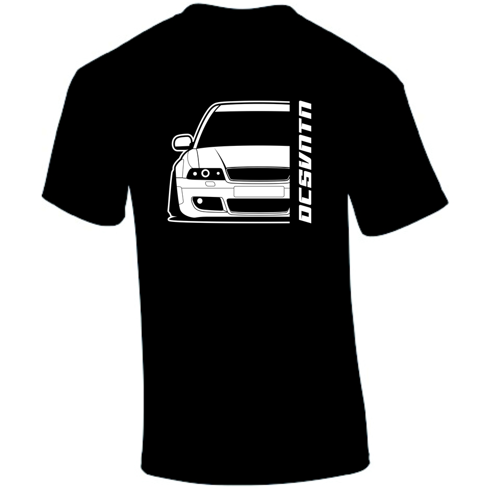 1.	Audi RS4 B5 T-Shirt Vorderseite mit Schriftzug, schwarzes Car Shirt Design