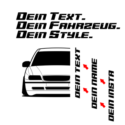 3.	Audi A4 B5 Hoodie mit individuellem Seitennamen, Car Apparel Design