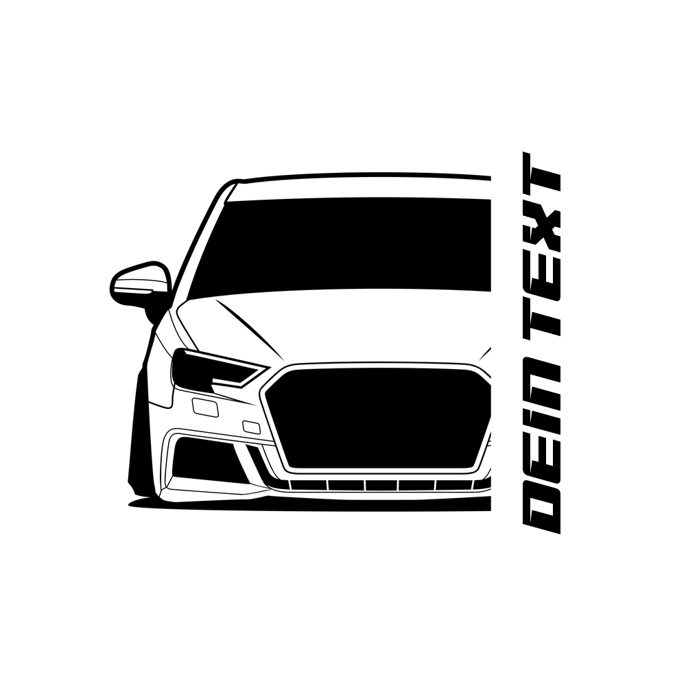 2.	Audi A3 Sportback T-Shirt mit personalisierbarem Seitenschriftzug für Audi Fans
