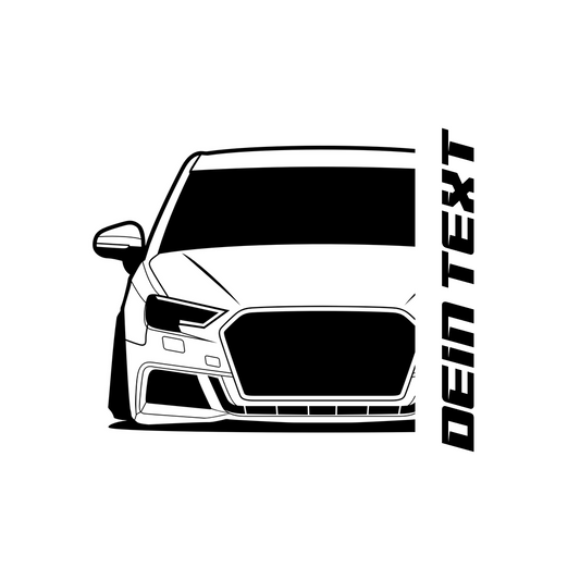 2.	Audi A3 Sportback T-Shirt mit personalisierbarem Seitenschriftzug für Audi Fans