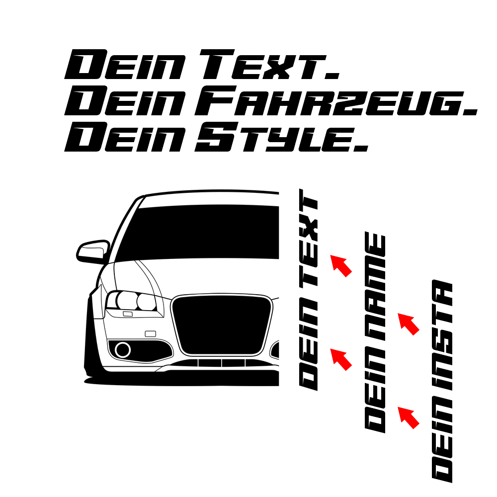 3.	Audi S3 8P Hoodie mit individuellem Seitennamen, Car Apparel Design