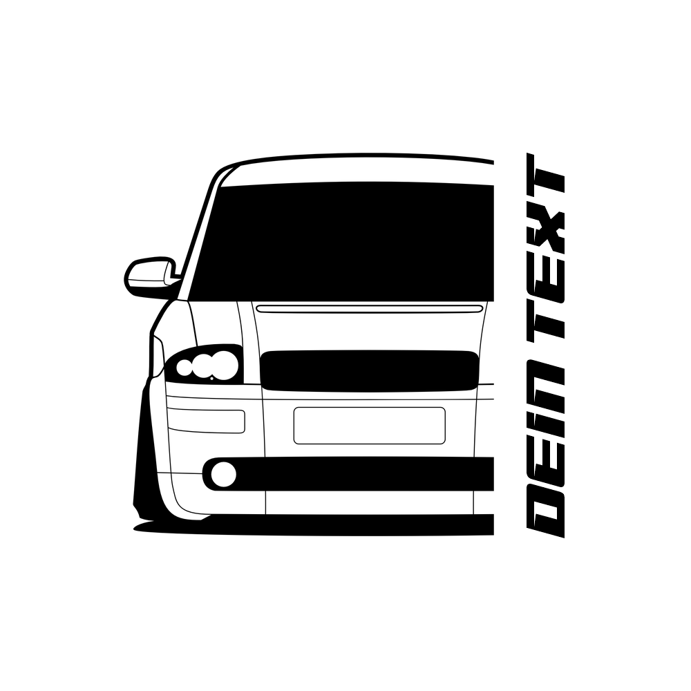 Audi A2 T-Shirt mit personalisierbarem Seitenschriftzug, Nebelscheinwerfer-Design für Audi Fans