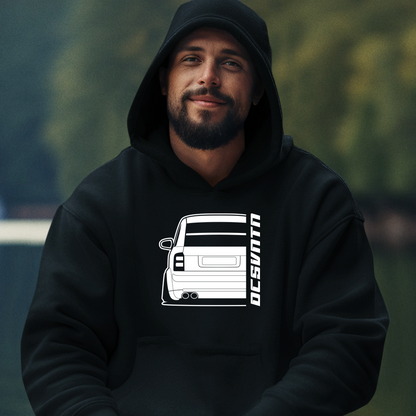 Audi A2 Hoodie mit Print im Heck-Auspuff-Stil, Auto Hoodie für Audi Fans Baujahr 2000