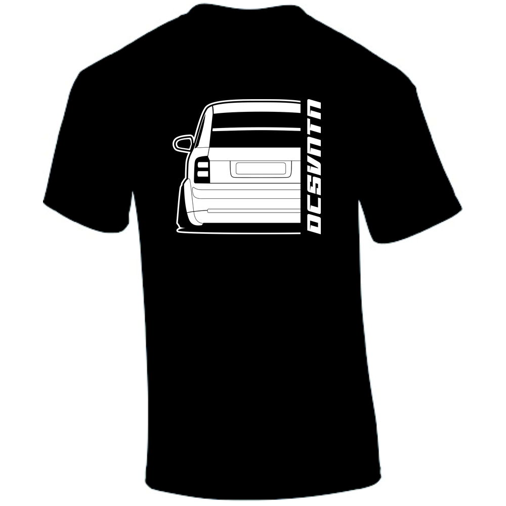 Audi A2 T-Shirt Rückseite mit Schriftzug, schwarzes Car Shirt Design