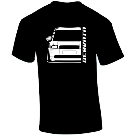 Audi A2 T-Shirt Vorderseite mit Schriftzug, schwarzes Car Shirt Design