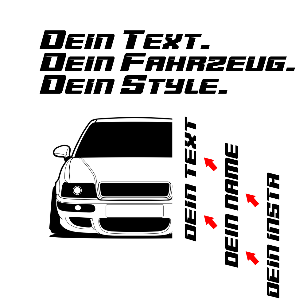 3.	Audi 80 RS2 B4 Hoodie mit individuellem Seitennamen, Car Apparel Design