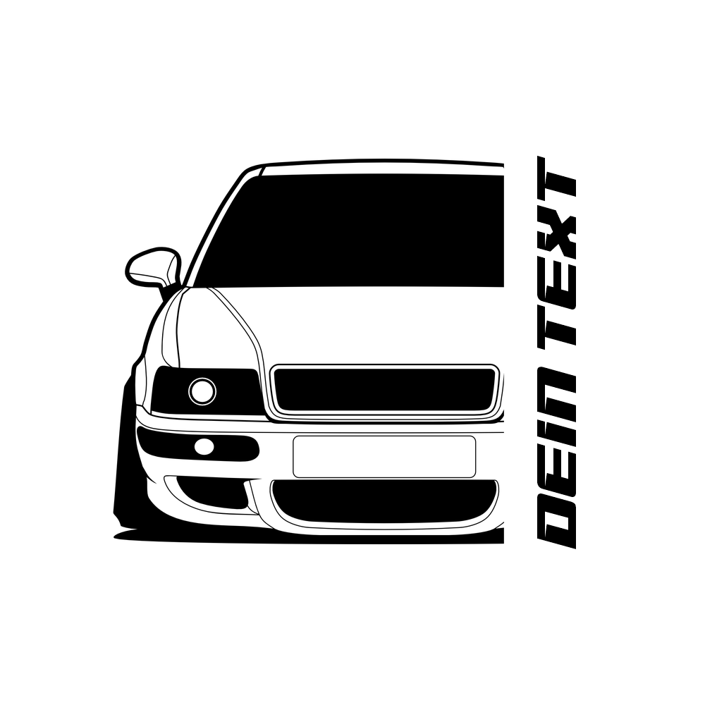2.	Audi 80 RS2 B4 T-Shirt mit personalisierbarem Seitenschriftzug für Audi Fans