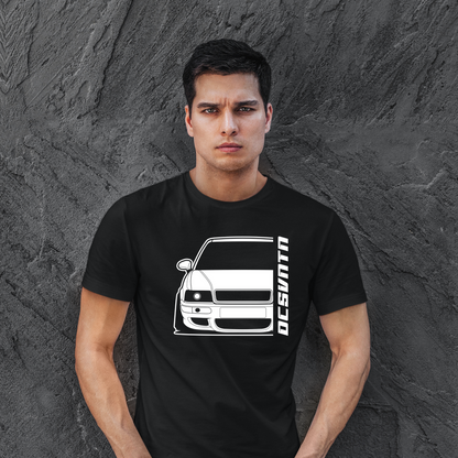 4.	Audi 80 RS2 B4 T-Shirt mit Print, Car Shirt für Audi Fans Baujahr 1994