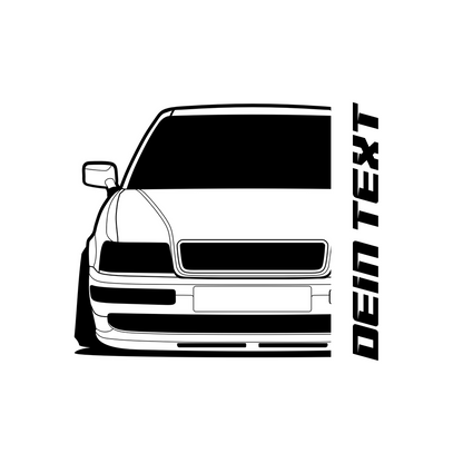 2.	Audi 80 Quattro S2 B4 T-Shirt mit personalisierbarem Seitenschriftzug für Audi Fans