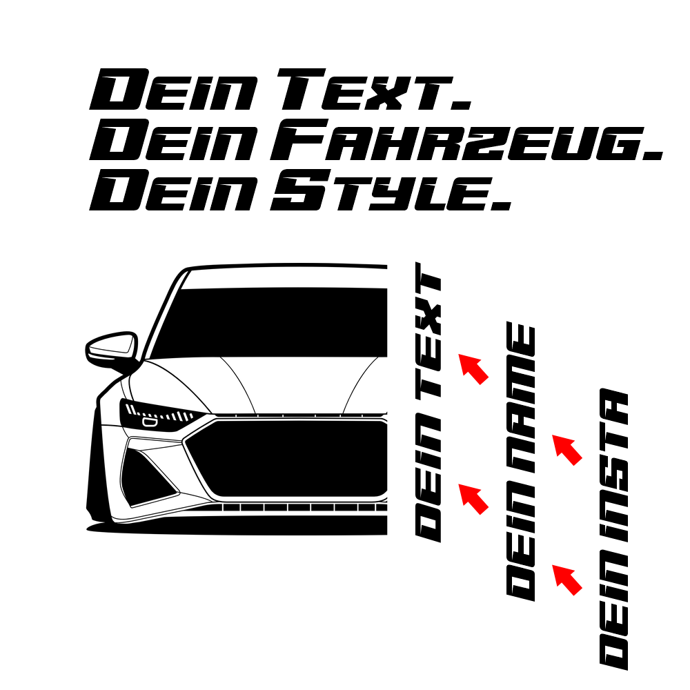 3.	Audi RS7 Sportback Hoodie mit individuellem Seitennamen, Car Apparel Design