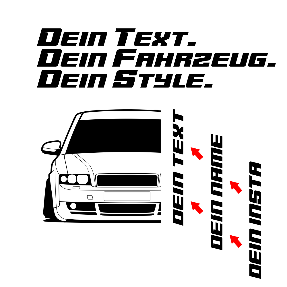 Audi A4 B6 8E Hoodie mit individuellem Seitennamen, Car Apparel Design