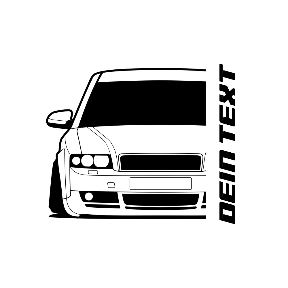 Audi A4 B6 8E T-Shirt mit personalisierbarem Seitenschriftzug für Audi Fans