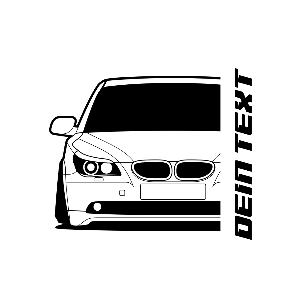 BMW E60 T-Shirt mit personalisierbarem Seitenschriftzug für BMW Fans