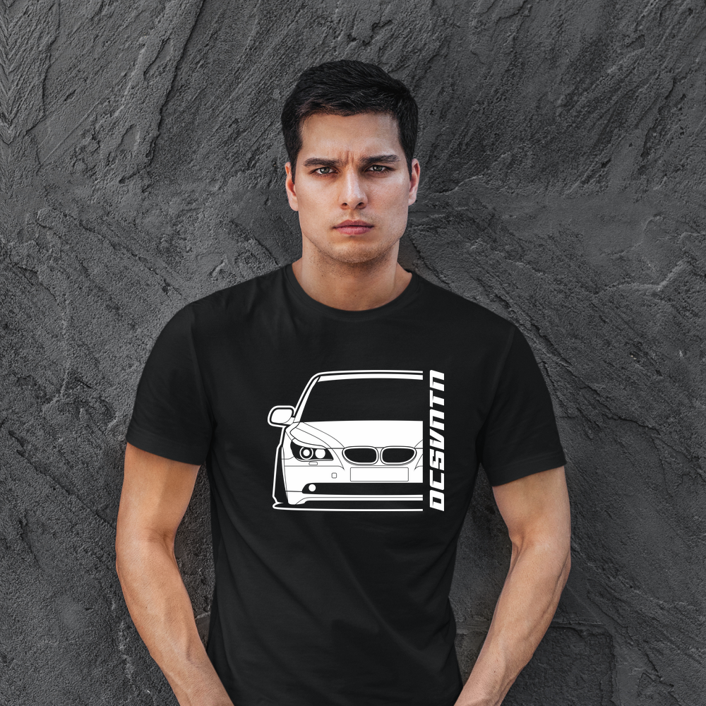 BMW E60 T-Shirt mit Print, Car Shirt für BMW Fans Baujahr 2003