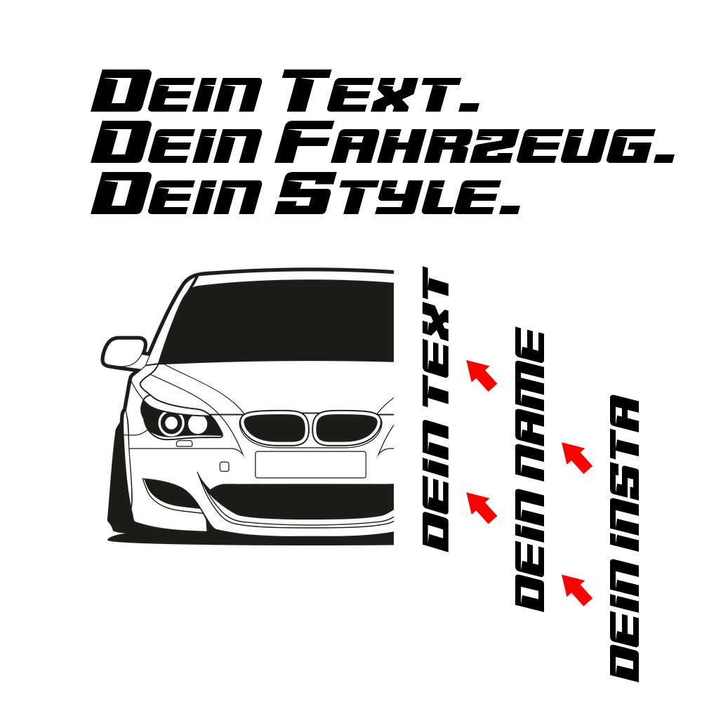 BMW M5 E60 Hoodie mit individuellem Seitennamen, Car Apparel Design