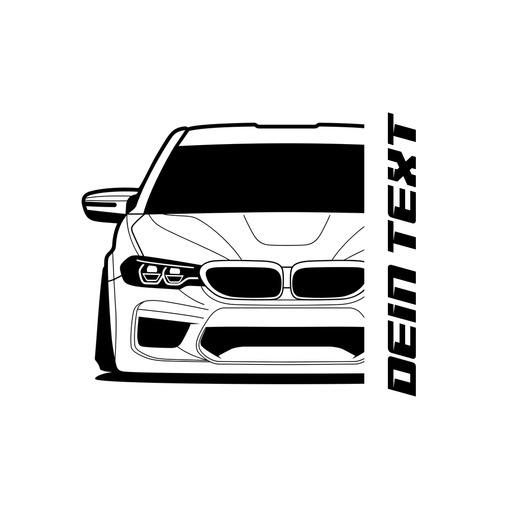 BMW E39 T-Shirt mit personalisierbarem Seitenschriftzug für BMW Fans