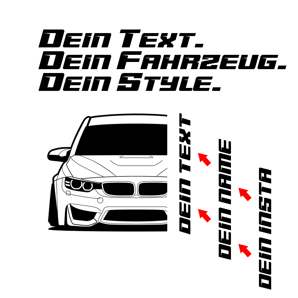 BMW M3 F80 Hoodie mit individuellem Seitennamen, Car Apparel Design