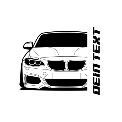 BMW F22 2er T-Shirt mit personalisierbarem Seitenschriftzug für BMW Fans