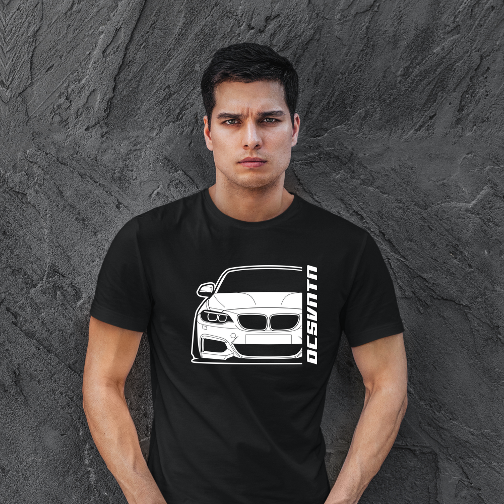 BMW F22 2er T-Shirt mit Print, Car Shirt für BMW Fans Baujahr 2013