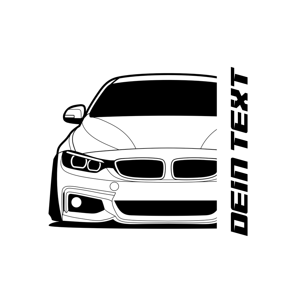 BMW 430i F32 Coupe T-Shirt mit personalisierbarem Seitenschriftzug für BMW Fans