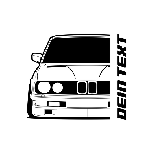 BMW E28 5er T-Shirt mit personalisierbarem Seitenschriftzug für BMW Fans
