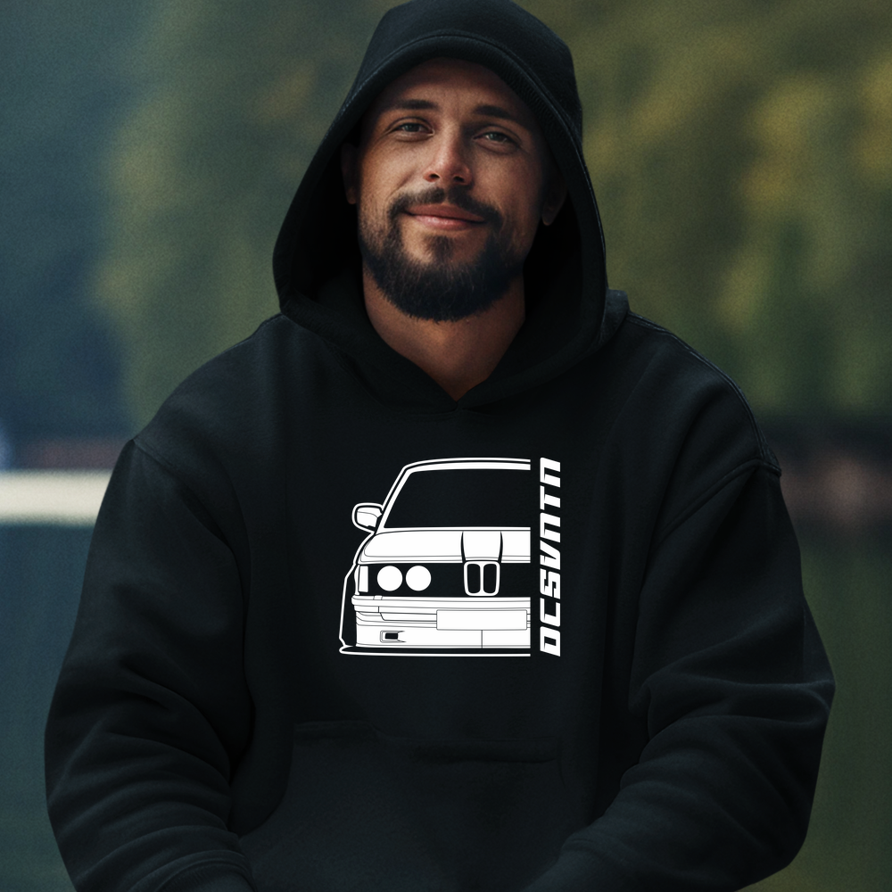 BMW E21 Hoodie mit Print, Auto Hoodie für BMW Fans Baujahr 1975