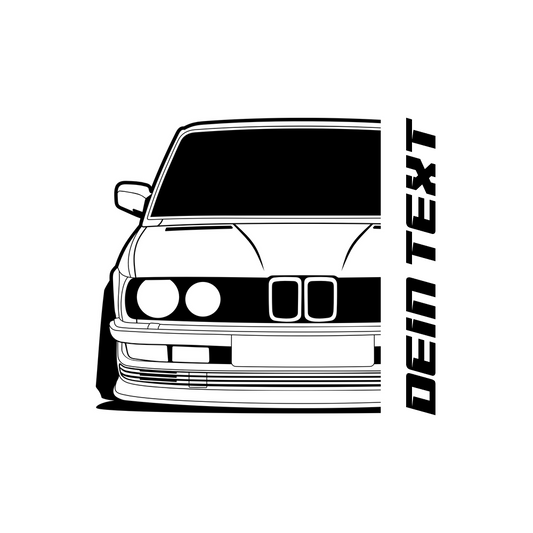 BMW E28 5er T-Shirt mit personalisierbarem Seitenschriftzug für BMW Fans