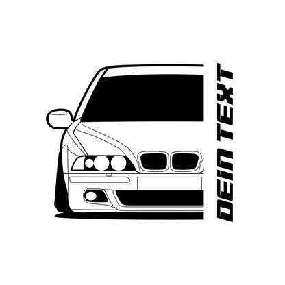 BMW M5 E39 T-Shirt mit personalisierbarem Seitenschriftzug für BMW Fans