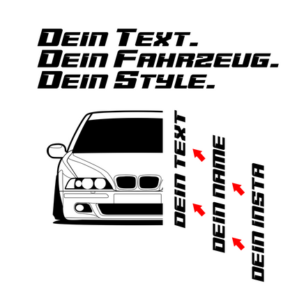 BMW M5 E39 Hoodie mit individuellem Seitennamen, Car Apparel Design