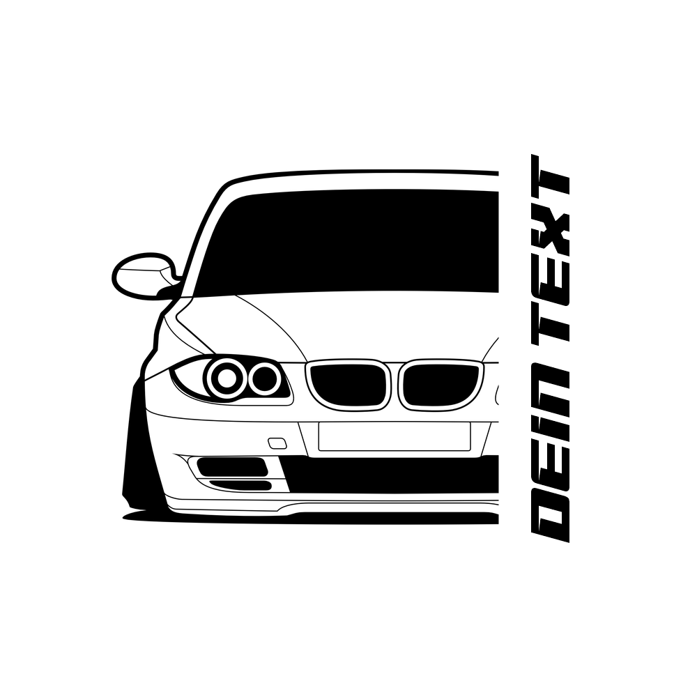 BMW E88 1er Cabrio T-Shirt mit personalisierbarem Seitenschriftzug für BMW Fans