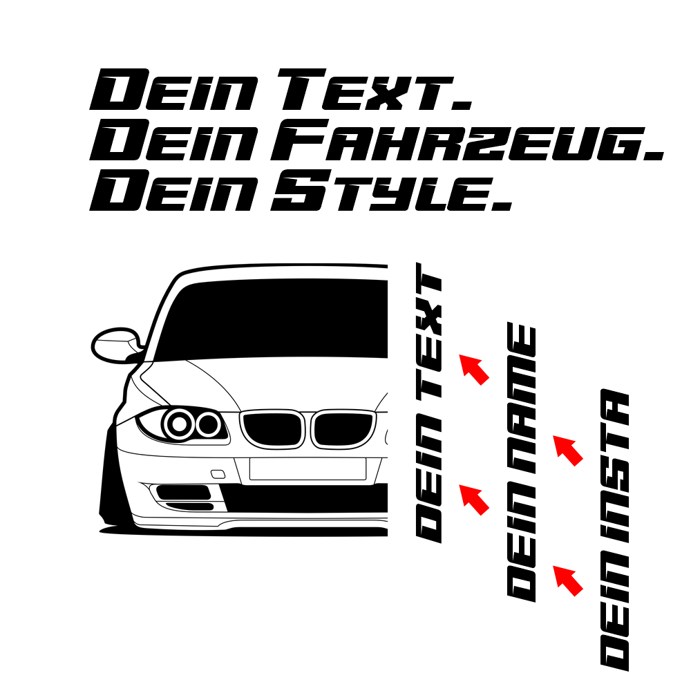 BMW E88 1er Cabrio Hoodie mit individuellem Seitennamen, Car Apparel Design