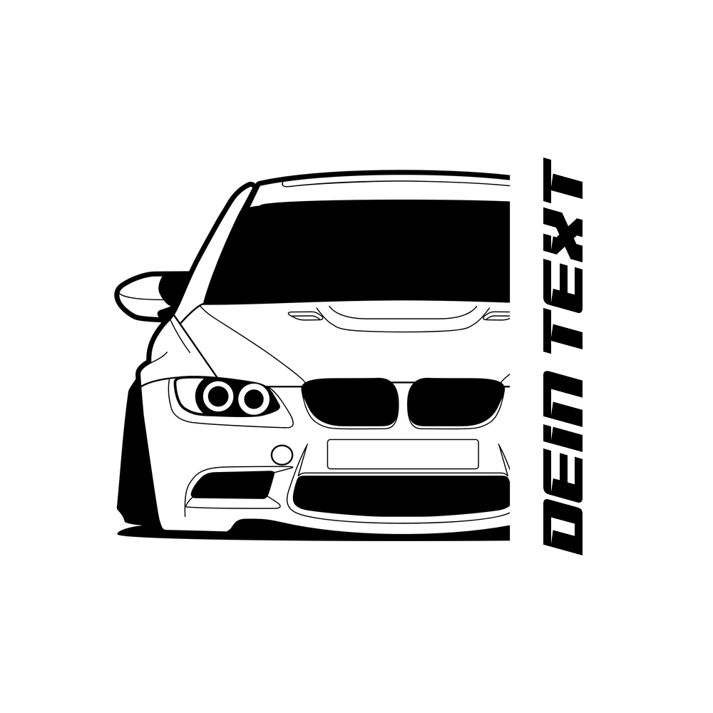 BMW M3 E93 Coupe T-Shirt mit personalisierbarem Seitenschriftzug für BMW Fans