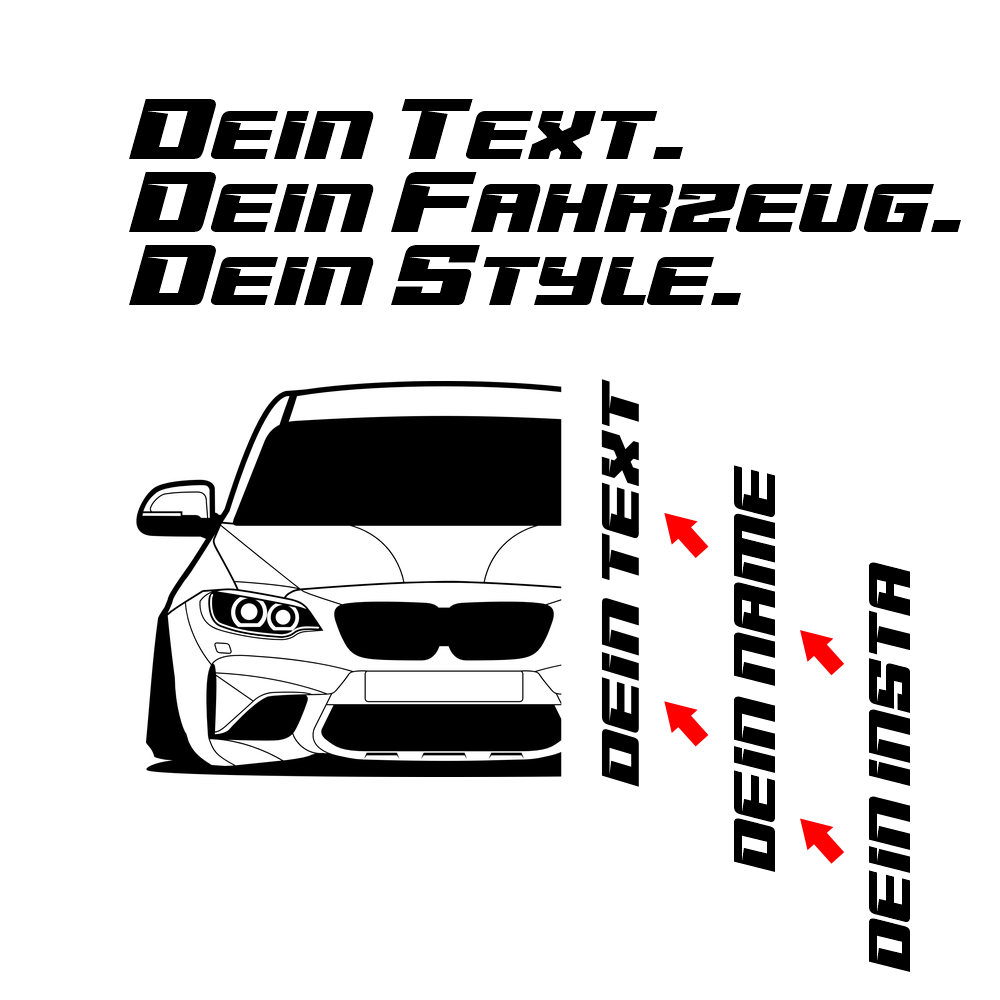 BMW M2 F87 Coupe Hoodie mit individuellem Seitennamen, Car Apparel Design